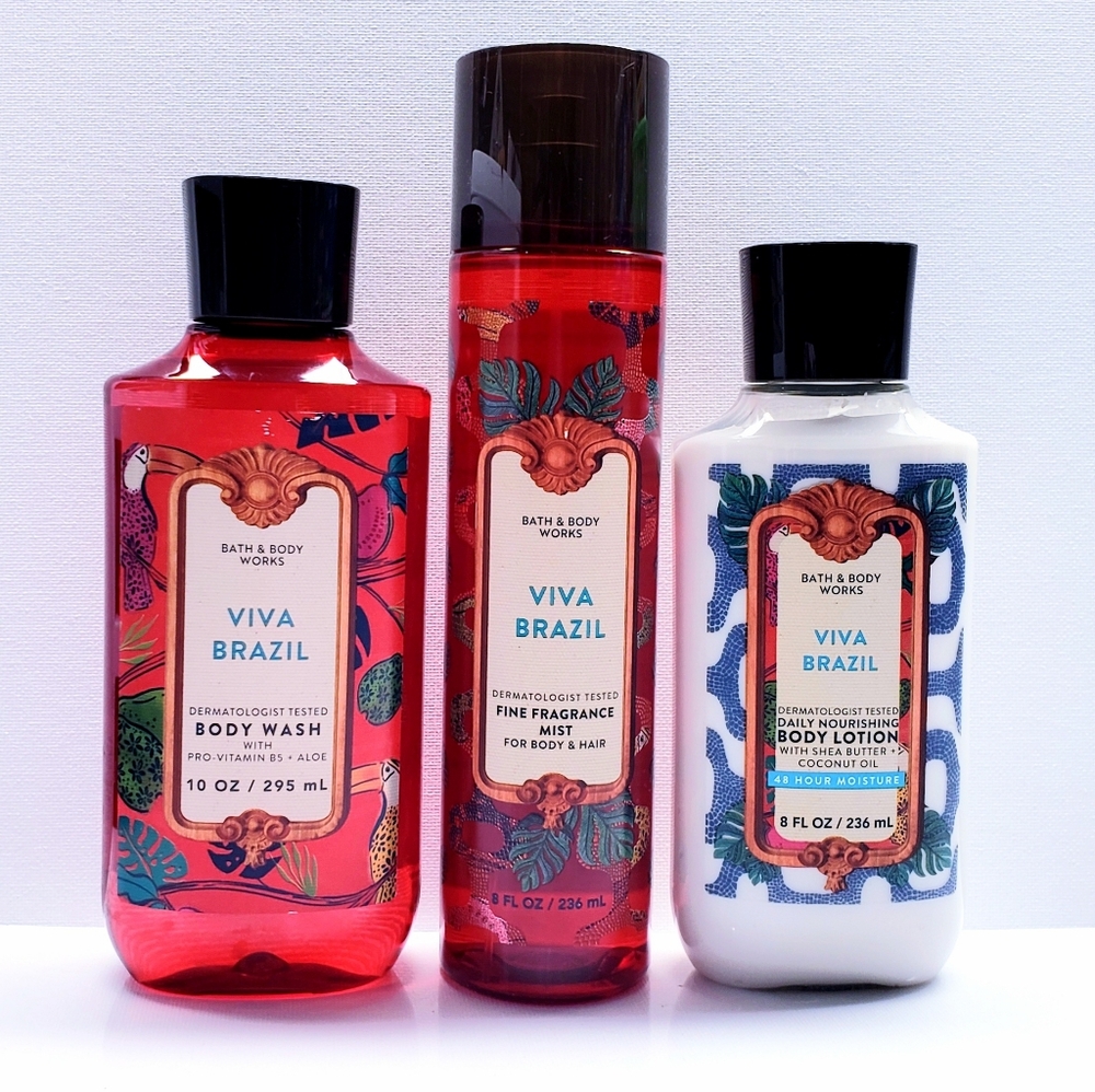 Bath & Body Works VIVA BRAZIL Body Lotion, Body Wash, and Fragrance Mist (3 pcs)